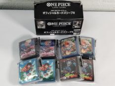 Eight as new One Piece TCG sleeve packs to include 2x Yamato, 2x Gecko Moria, 2x Monkey D.Luffy and