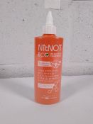 Eighteen NitNot eco head lice treatment and comb (200ml).