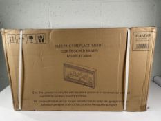 A boxed as new Flamme EF380A Electric Fireplace Insert.