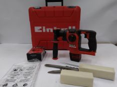 Pre-owned Einhell Herocco cordless rotary hammer drill with as new boxed battery. No charger. 18/20