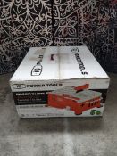 A boxed as new iQ228CYCLONE 7-inch dry-cut tabletop tile saw.