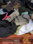 A quantity of assorted pre-owned clothing and related (stillage not included).