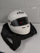 A pre-owned Aria GP-6S auto sport helmet.