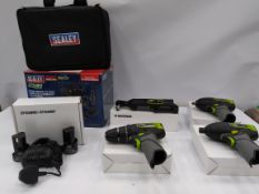 As new Sealey SV108 Series 4 X 10.8v cordless combo kit + 2 batteries and charger. CP108VCOMBO2.