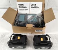 An as new DC18RCT professional power tool battery charger 14.4v-18vLi-ion with two lithium-ion 5.5Ah