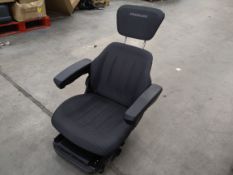 Pre-owned Proboss adjustable fabric coated tractor seat with headrest, instructions and fittings.
