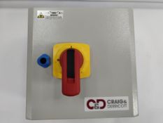 As new Craig & Derricott Sheet Steel Fuse Switch 63A 3P+NL, Grey Painted (EDFG00633NL).