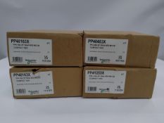 Bundle of four as new Schneider Electric components. 2x PP40163X, 1x PP40403X and 1x PP41253X.