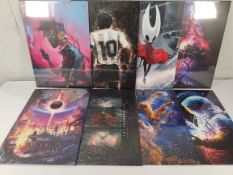 Eight as new Displate size medium metal poster with themes to include football, TV, Space and others