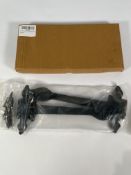 Eighteen as new B&M 12'' Spear End Door Tee Hinges in black cast iron (Pair).