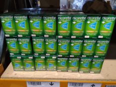 Seventy five boxes of Nicorette fruitfusion - 2mg gum nicotine, use by date 04/2028 (105 gums per bo