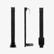 An as new ClubsDock wall-mounted golf bag storage rack, black (stock image, one item different angle