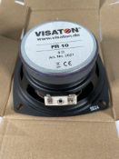 Thirty two boxed as new Visaton 2021 FR 10 - 8 Ohm round full-range speakers, 10cm.