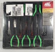 As new Mac Tools 7 piece combination long-reach pliers set in green (PS711LRAG)