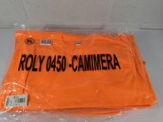 Four packs of five Roly Camimera sports and fitness orange short sleeve tops (2 packs size XL, two p