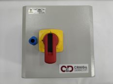 As new Craig & Derricott Sheet Steel Fuse Switch 63A 3P+NL, Grey Painted (EDFG00633NL).