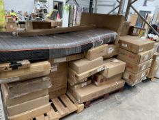 Assorted flatpack furniture and related.