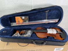 A boxed as new Pyle PGVILN15 1/2 Size Starter Violin.