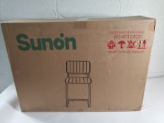 A boxed as new Sunon silver and light grey bar stools (2 stools per box).