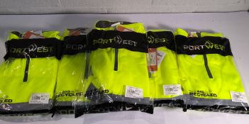Five Port West Xenon rugby yellow hi vis sweatshirt size 5 x M.