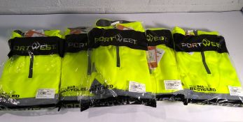 Five Port West Xenon rugby yellow hi vis sweatshirt size 5 x M.