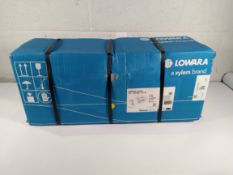 An boxed as new Lowara stainless steel multi stage pump.