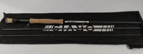 A pre-owned Orvis Helios 3F fly rod (Item has some damage, Please refer to picture).