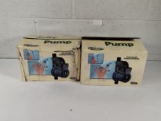Two as new Matic Jolly Pumps small pressure pump, UK power adapter required (Model: JollyPumps12).