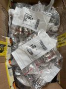 Forty eight packs of ten Pneufit 100400800 push-in fitting, union, elbow, 8mm.