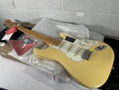 A boxed as new Fender Vintera II 70s Stratocaster, Vintage White (SN: MX25100184).