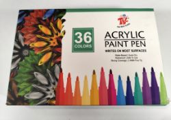 Twenty one TBC The Best Crafts acrylic paint pens (36 Colours per pack), writes on most surfaces, wa