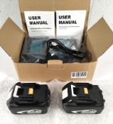 An as new DC18RCT professional power tool battery charger 14.4v-18vLi-ion with two lithium-ion 5.5Ah