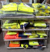 A quantity of assorted Hi Vis workwear to include jackets, trousers, tops and related (four tier bas
