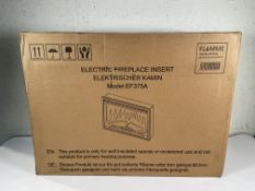 A boxed as new Flamme EF375A Electric Fireplace Insert.