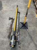 Four assorted Roughneck Tools: Contractor's Tamper Square, Gorilla Bar 1.2m, Post Hole Digger and an