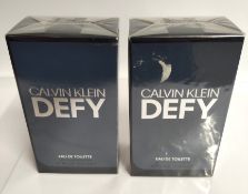 Two as new Calvin Klein - Defy eau de toilette 200ml, sealed boxes.