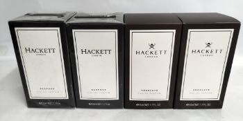 Four Hackett London 50ml EDP fragrances- two bespoke and two absolute.