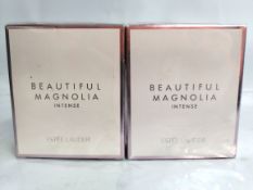 Two as new Estée Lauder Beautiful Magnolia 50ml EDP, sealed.