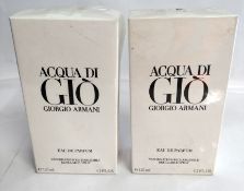 Two as new Giorgio Armani - Acqua Di Gio 125ml eau de parfums, sealed boxes.