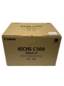 As new Canon EOS C500 Mark II 5.9K Full-Frame Camera Body (EF Mount).
