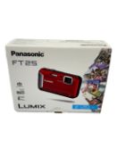 Pre-owned Panasonic Lumix FT25 16.1MP Tough Compact Camera with battery, charging dock & manual with