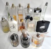 Fifty five perfumes/testers and related to include YSL, Gaultier, Ted Baker, Boss, Mount Blanc, Dies