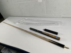 An as new Pegasus 3/4 jointed ash snooker cue.