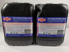 Two x 10 litre containers of Brit-Lube food grade hot chain synthest BN320 oil.