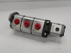 Pre-owned Parker JCB Quad Hydraulic pump (3349541002).