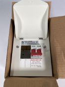 Nine boxed as new Wylex NM206/63 2Way main switch and RCD main switch boards-2 way.
