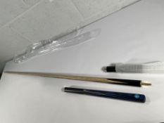 An as new Pegasus 3/4 jointed ash snooker cue.