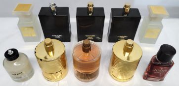 Thirty five Tom Ford/ Joop perfumes/testers and related (please note: bottles have been used/packagi