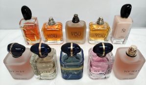 Thirty Armani perfumes/testers and related (please note: bottles may have been used/packaging may ha