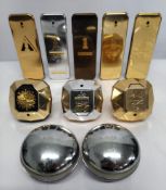 Forty Paco Rabanne perfumes/testers and related (please note: some bottles may have been used/packag